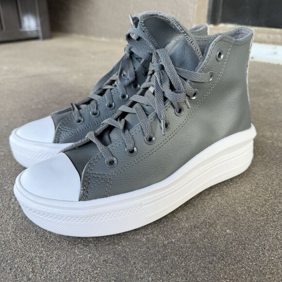 Women's Converse CTAS Move Iron Grey/White High Top Sneakers Size 10 A01344C - Picture 8 of 9